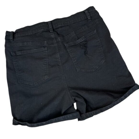 Wax Jean Collection Denim Shorts b lack plus size 3xl - Picture 3 of 8